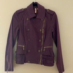 209 Plum double breasted side zip jacket